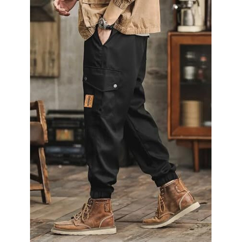 Lymio Men Cargo || Men Cargo Pants || Men Cargo Pants Cotton || Cargos for Men (Cargo-70-Black-XL)