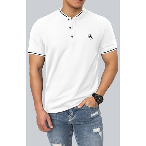 Lymio Men T-Shirt || T-Shirt for Men || Plain T Shirt || T-Shirt (Polo-06-10) (L, White)