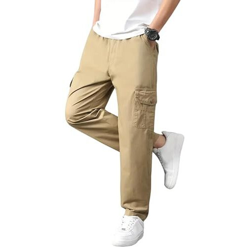 Lymio Men Cargo || Men Cargo Pants || Men Cargo Pants Cotton || Cargos for Men (Cargo-26-29) (XL, Khakhi)