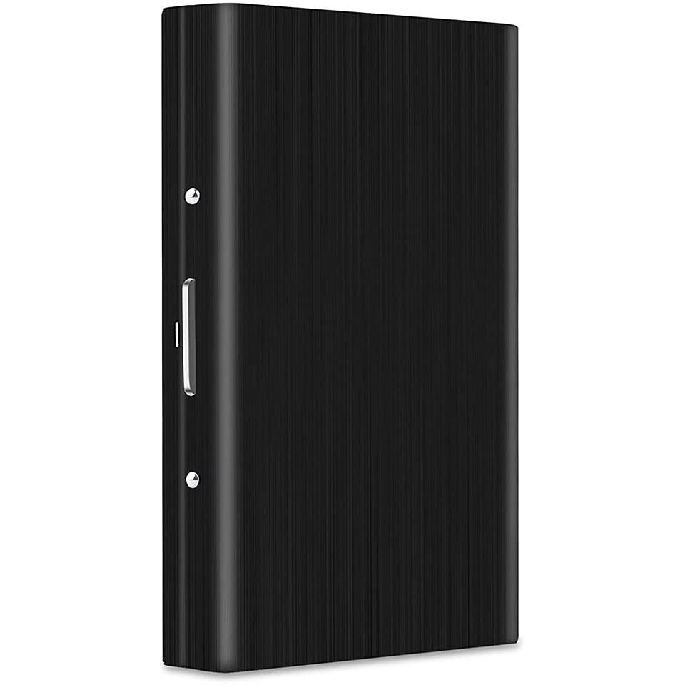 Stealodeal Black RFID Blocking Metal Debit/Credit (Unisex) Card Holder (Black (8 Slots))