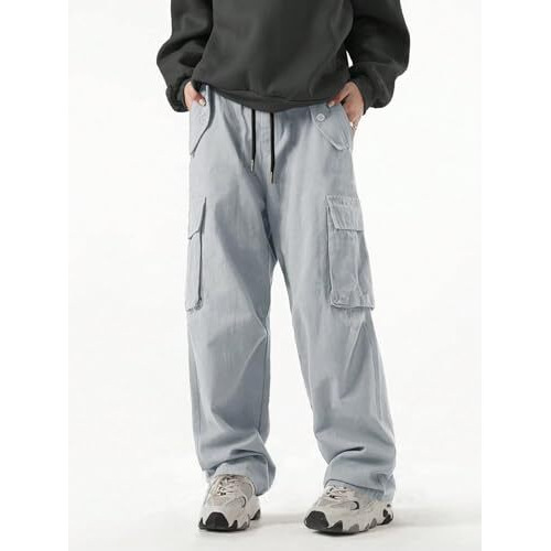 Lymio Men Cargo || Men Cargo Pants || Men Cargo Pants Cotton || Cargos for Men (Cargo-42-45) (in, Alpha, M, Grey)