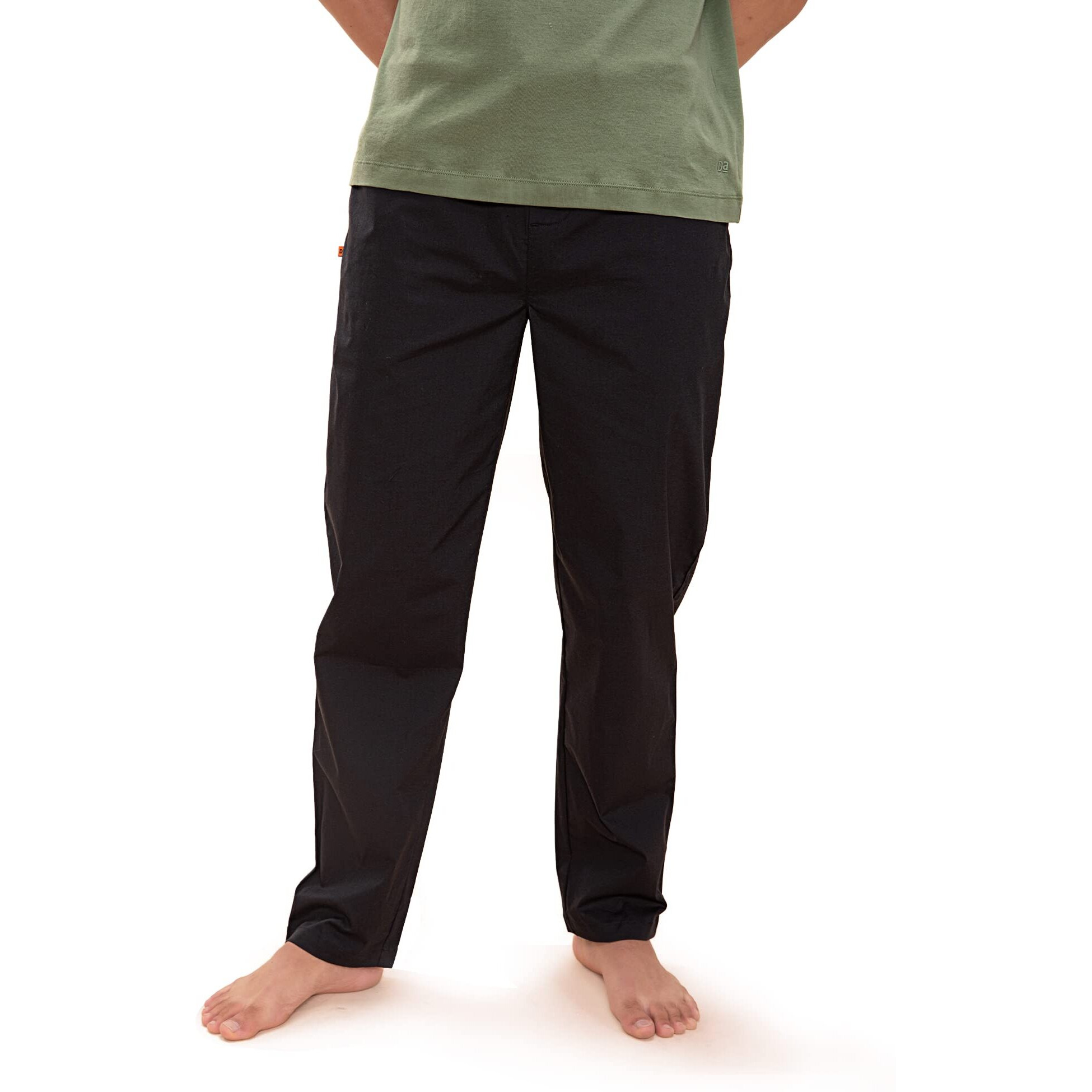 DaMENSCH The Stretch Men's Woven Cotton Tapered Fit Pyjama Pants- Jet Black- Medium
