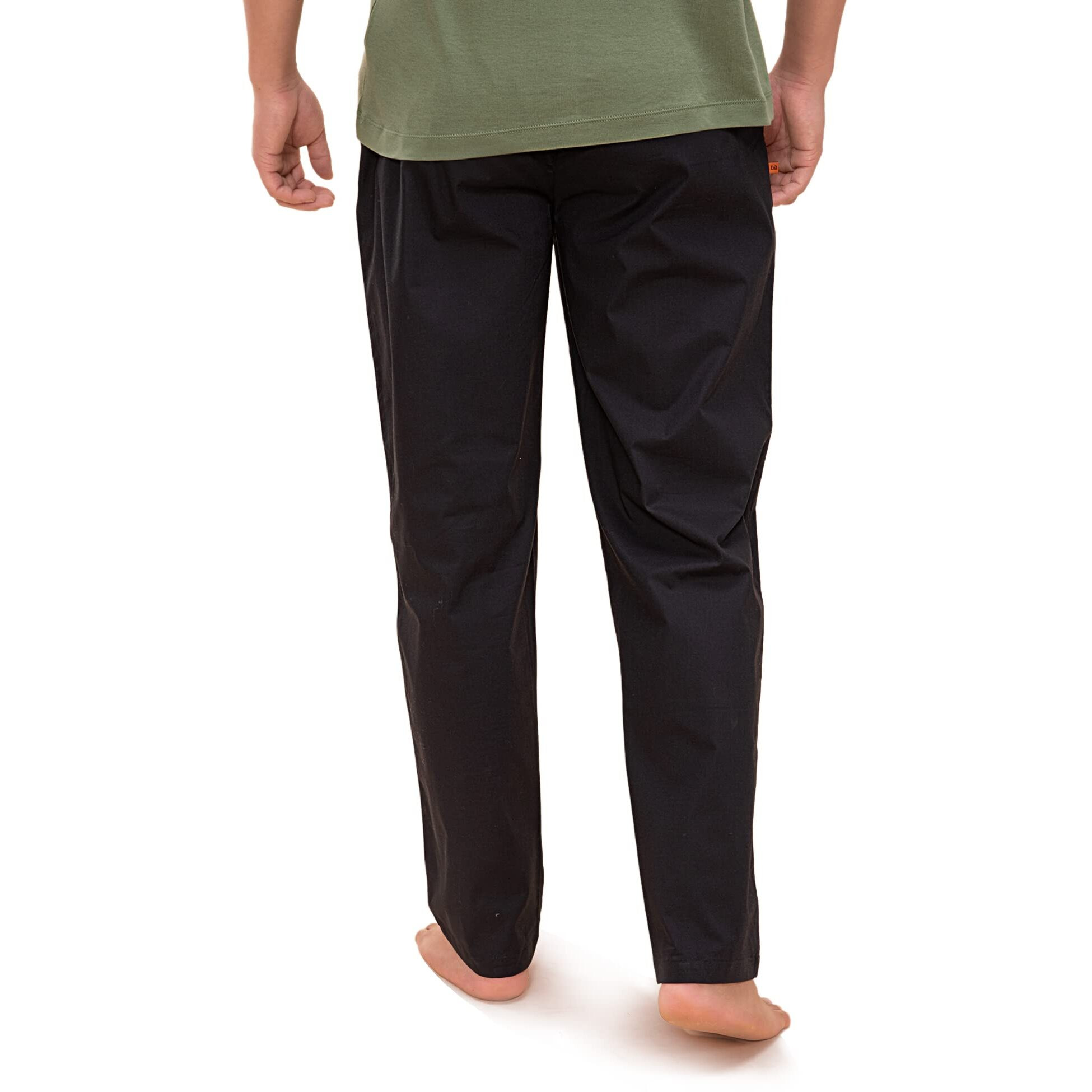 DaMENSCH The Stretch Men's Woven Cotton Tapered Fit Pyjama Pants- Jet Black- Medium