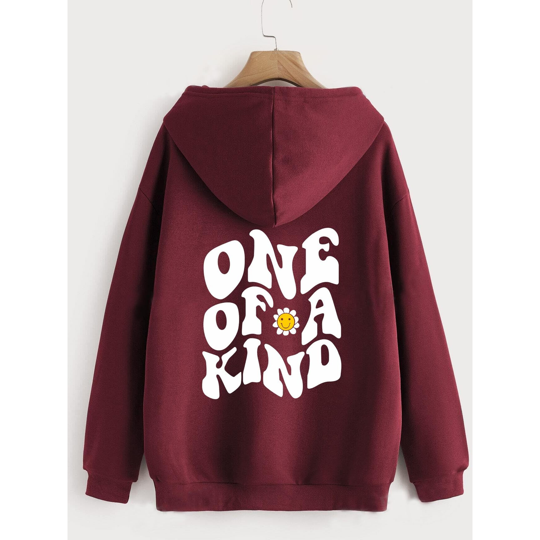 TAGAS Women's Printed Hoodies || Cotton Blend Regular Fit Sweatshirt for Women || Hoodies || Winter Wear for Women Maroon (Medium)