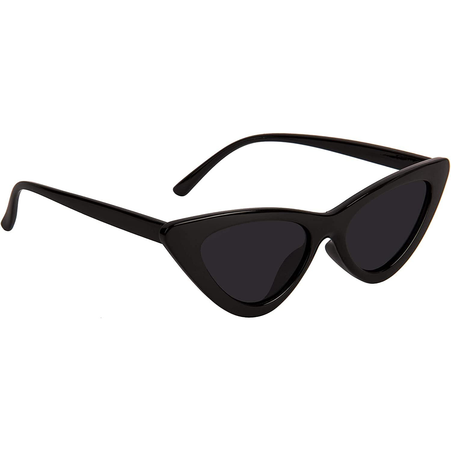 CREATURE Retro Vintage Narrow Cat Eye Sunglasses for Women and girls (BLACK)