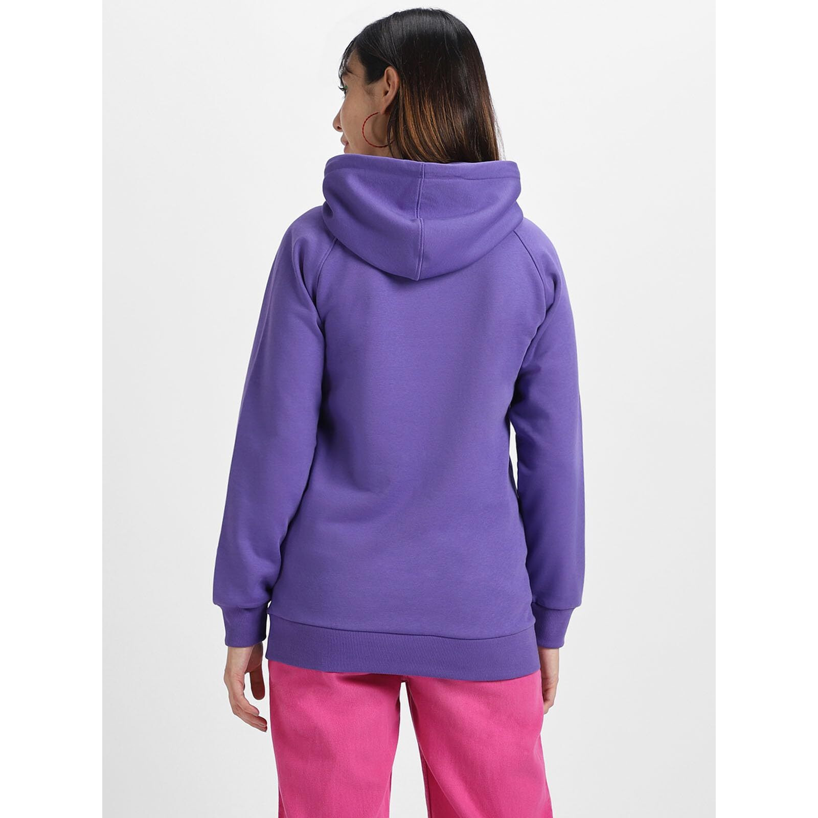 JUNEBERRY Cotton Polly Fleece Regular Fit Purple Solid Hoodie for Women (JHD0423PLPL20_M)