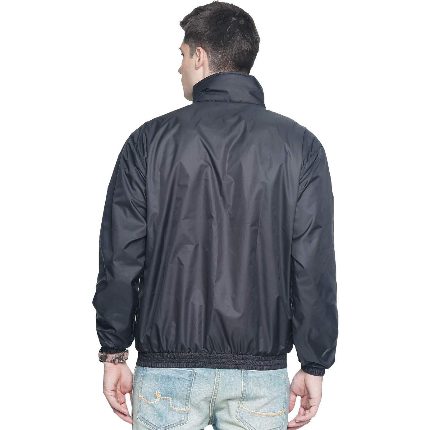 OJASS Men's Solid Regular Jacket (Size  Large  Color  Grey, Synthetic)