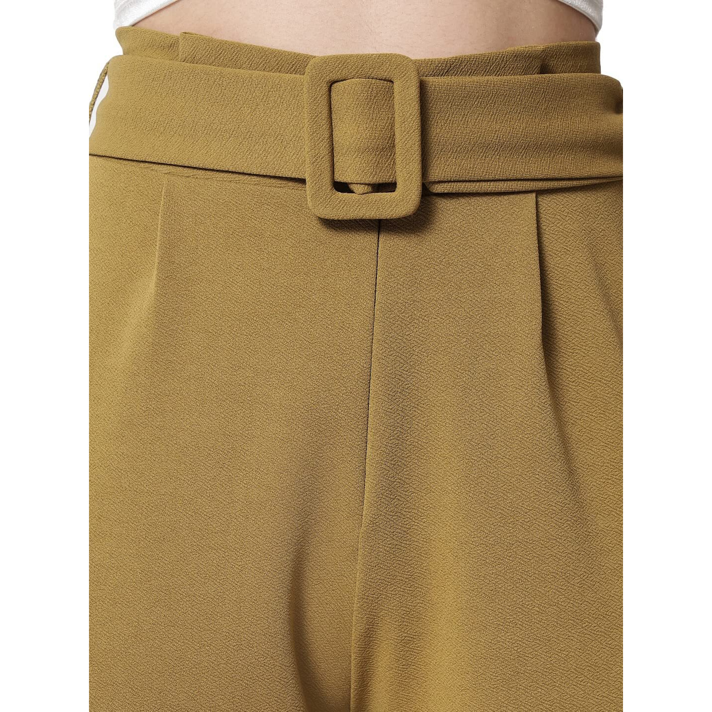 Kotty Women Regular Length Honey Brown Solid Trousers(Honey Brown,34)