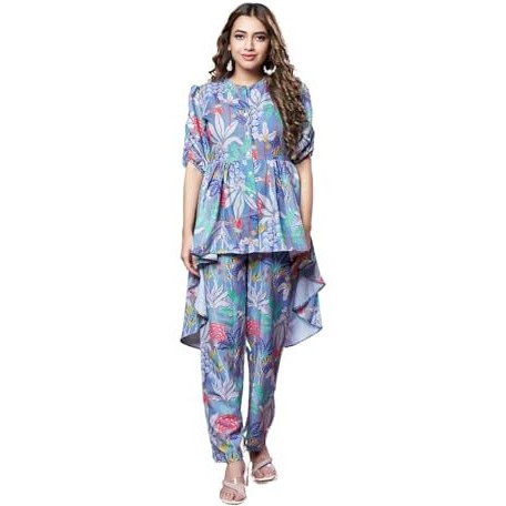 Leriya Fashion co ord Set for Women | Summer co ord Set for Women | Formal co ord Set for Women | Women co ord Set (Large, Grey)