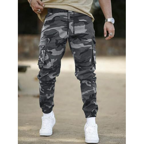 Lymio Men Cargo || Men Cargo Pants || Men Cargo Pants Cotton || Cargos for Men (Army) (M, Grey)