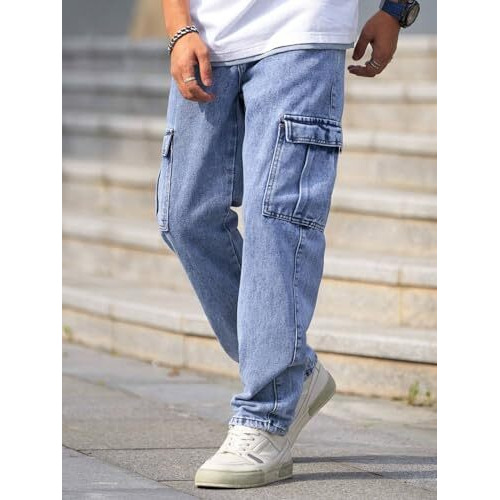 Men Jeans || Jeans for Men || Cargo Jeans (Q-04-05) (in, Numeric, 36, Blue)