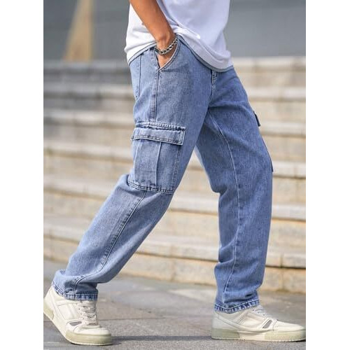 Men Jeans || Jeans for Men || Cargo Jeans (Q-04-05) (in, Numeric, 36, Blue)