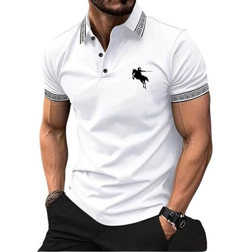 Lymio Men Regular Fit T-Shirt || T-Shirt for Men || Polo T Shirt || T-Shirt (Polo-36-White-L)