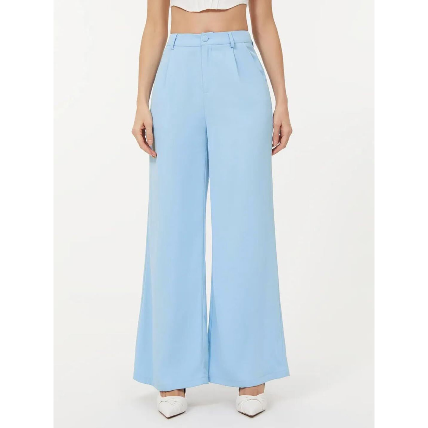 KOTTY Women's Co-ords Solid Dress Set Sky Blue