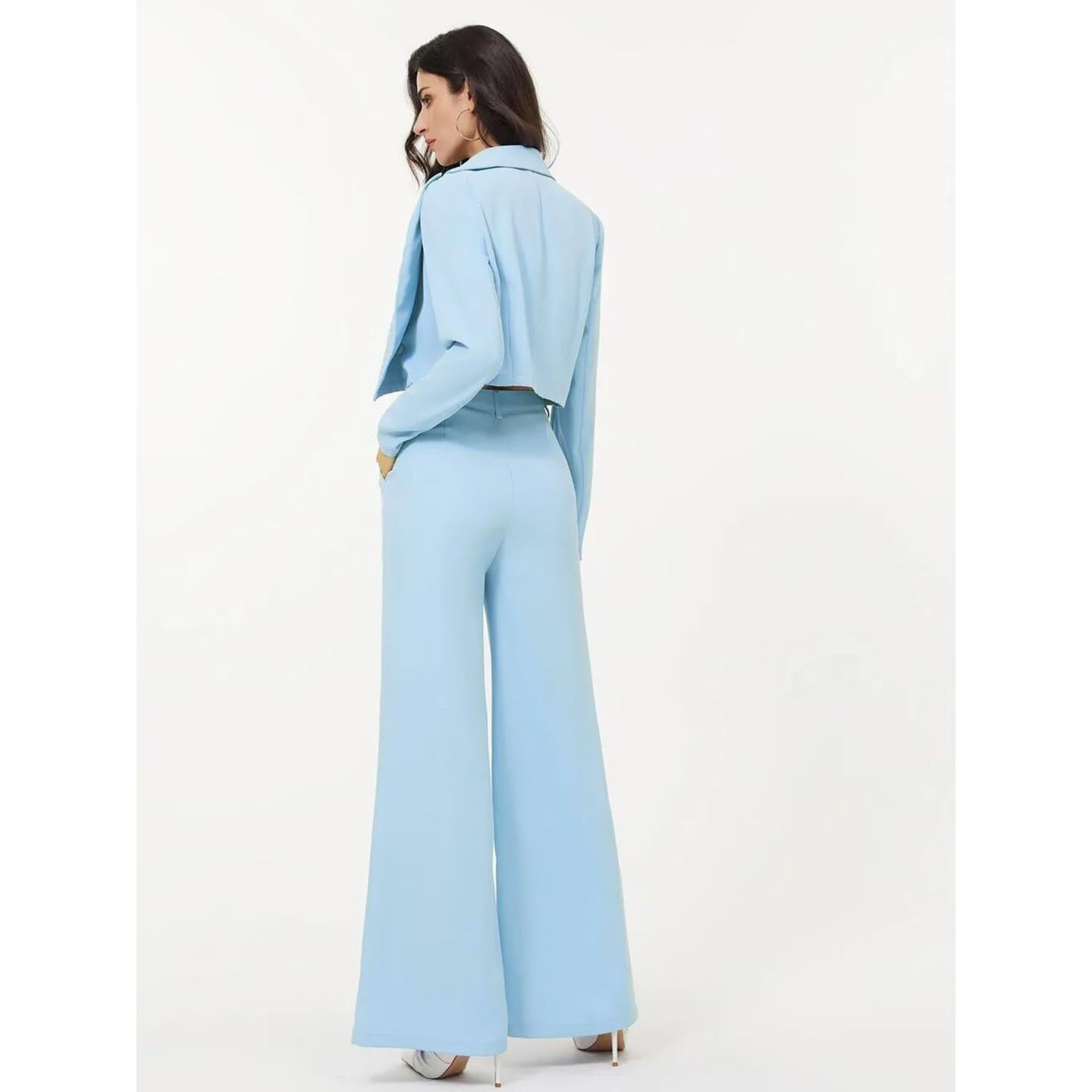 KOTTY Women's Co-ords Solid Dress Set Sky Blue