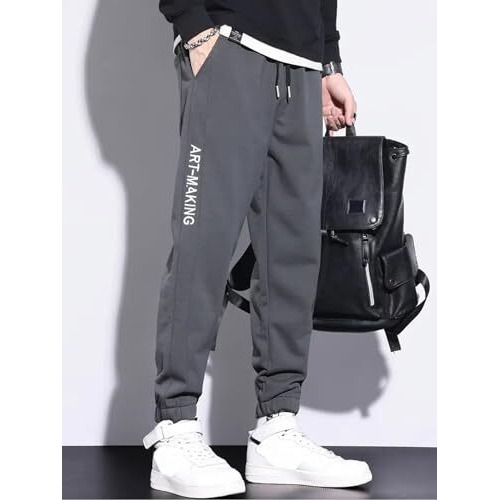 Lymio Men Joggers ||Track Pant for Men || Men Joggers || Printed Joggers (TP-29-31) (L, Grey)