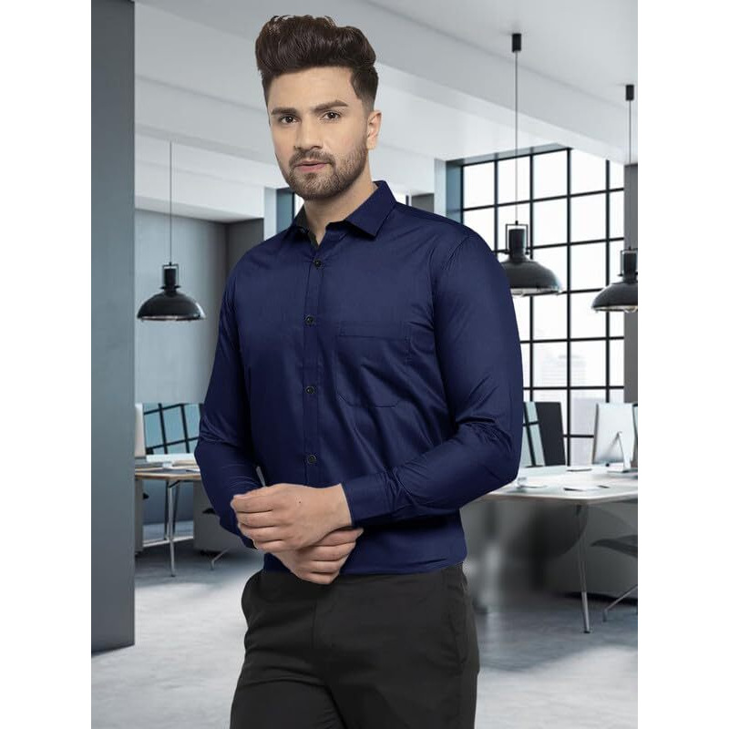 Pinkmint Men's Combo Shirt Cotton Stylish Spread Collar Long Sleeve Shirt Formal Wear (Pack of 3)