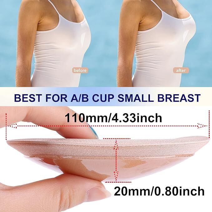 Dimore Bra Inserts Breast Pads Sticky Push-up Inserts for Swimsuits Dresses Bikini Top. (SKIN, 2)