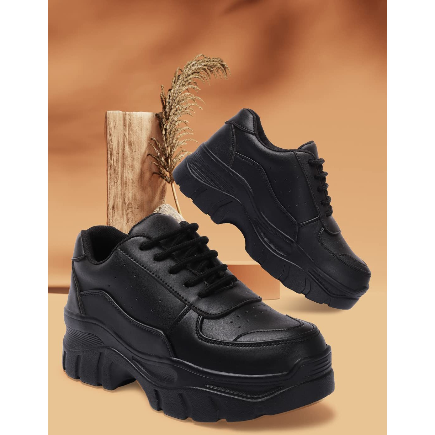 Vendoz Women Black Casual Sneaker - 38 EU