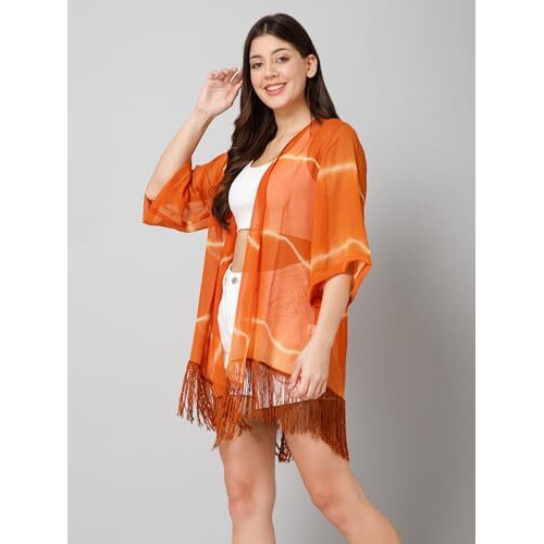 PURYS Women's Tie & Dye Cover-Up Shrug