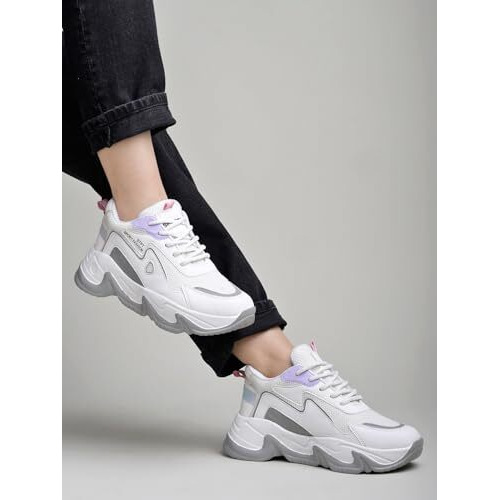 Shoetopia Women's Sneakers White-EU39 /UK6
