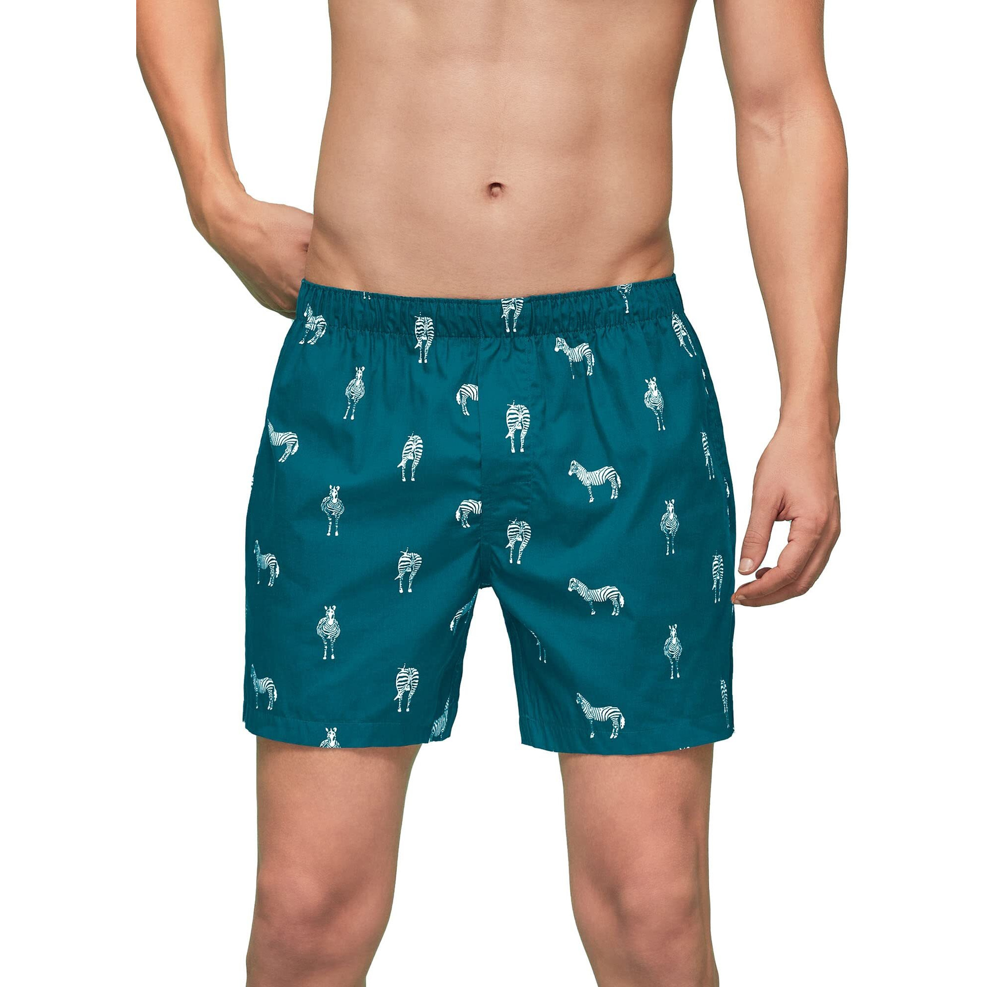 XYXX Men's Super Combed Cotton Remix Printed Boxers Pack of 2 (L Almond+Zebra)