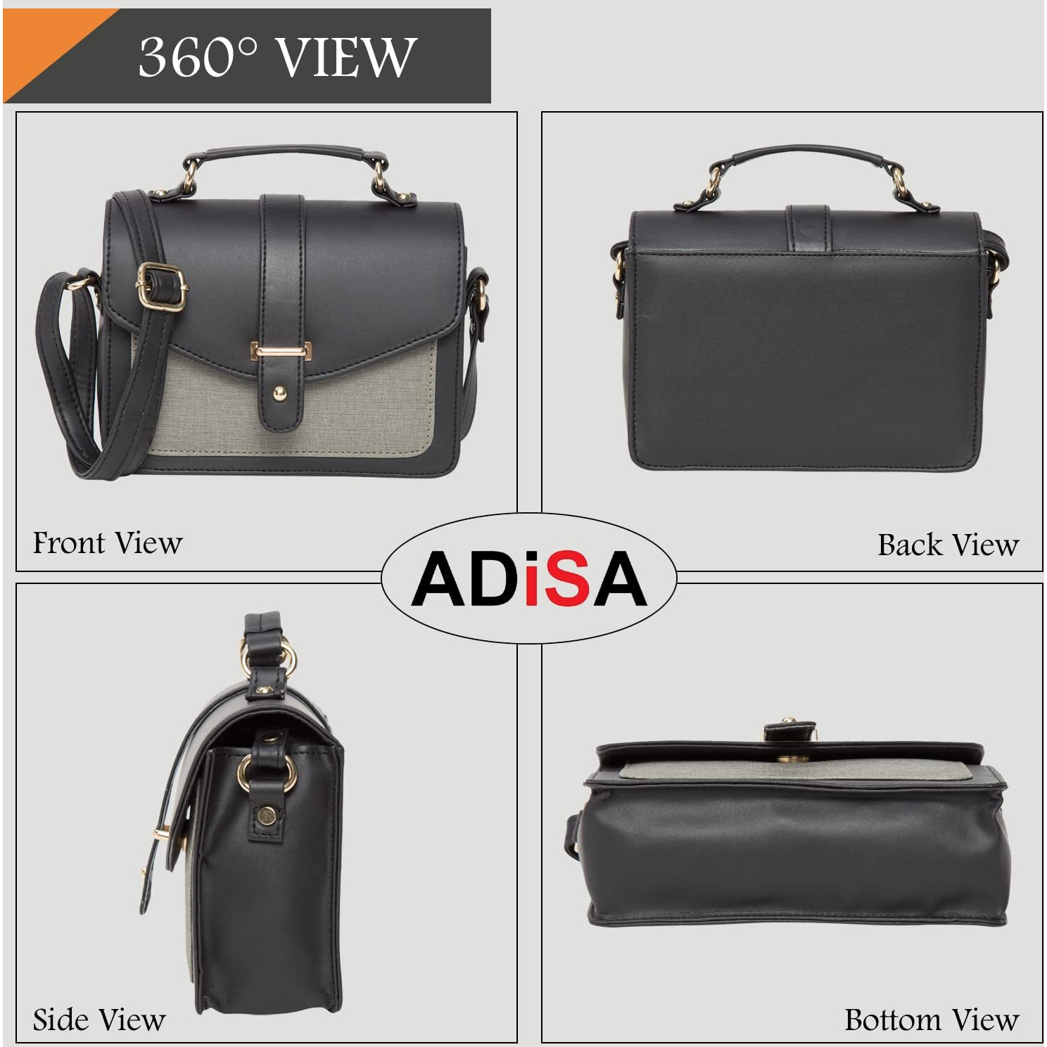 ADISA Women's Sling Bag (Gr-Black)