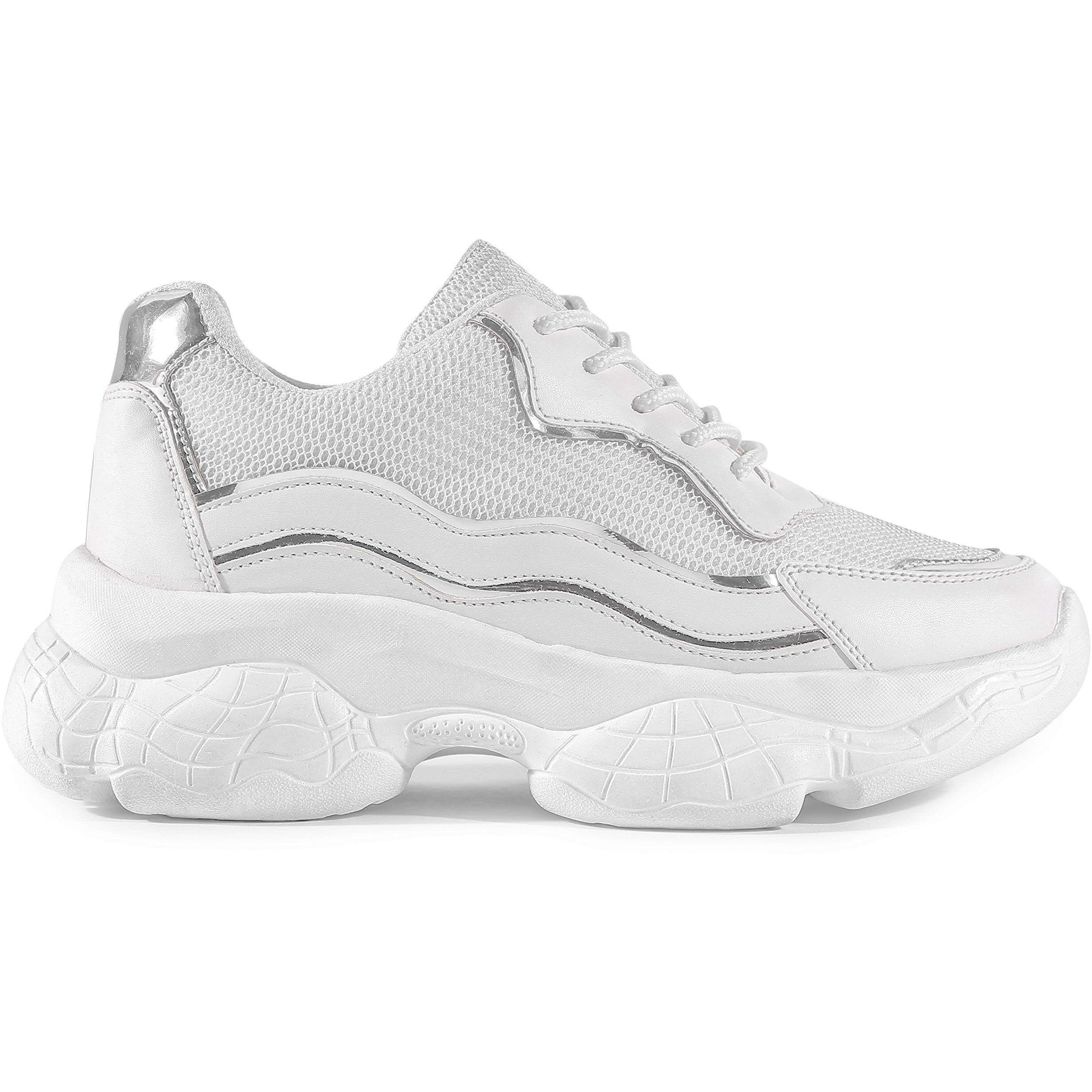 Vendoz Women Premium White Casual Shoes Sneakers - 39 EU