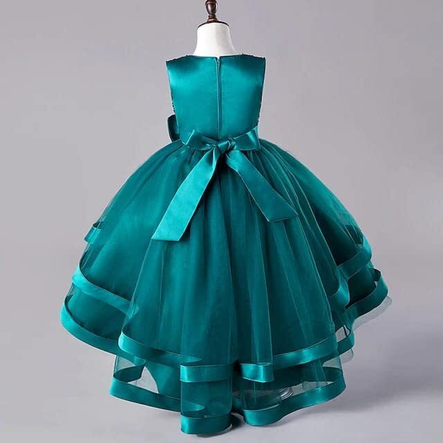 Niren Enterprise Baby Girl Dresses, Sleevelss Velvet Frock with Sequinns Embroidery for Birthday and Special Occassions, Fancy Dress for Kids (Blue Kingfisher, 7-8 Years)