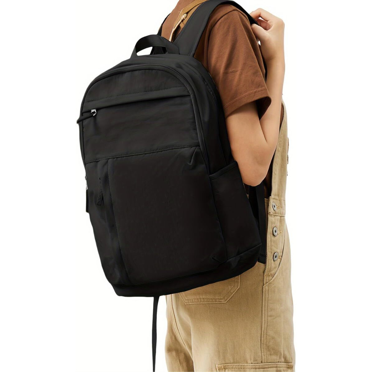 Glowic Women Backpack | Casual 20 L Backpack For Unisex Adult | Black Color Travel Backpack With Hidden Back, Side Pockets | Laptop Compartment | College Bag | School Bag | Large Size