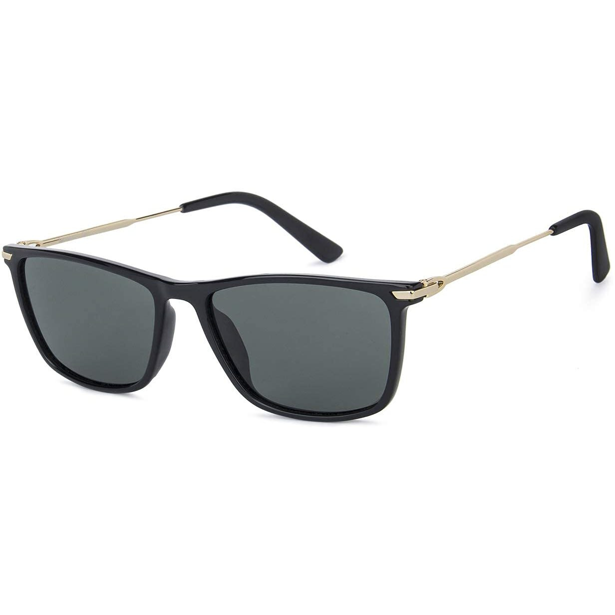 VINCENT CHASE EYEWEAR By Lenskart | Sunglasses For Men | Full Rim Square Stylish Sunglasses | Polarization And 100% Uv Protected | Men & Women | Medium | La S13159 (Color-Black/Lens Green)