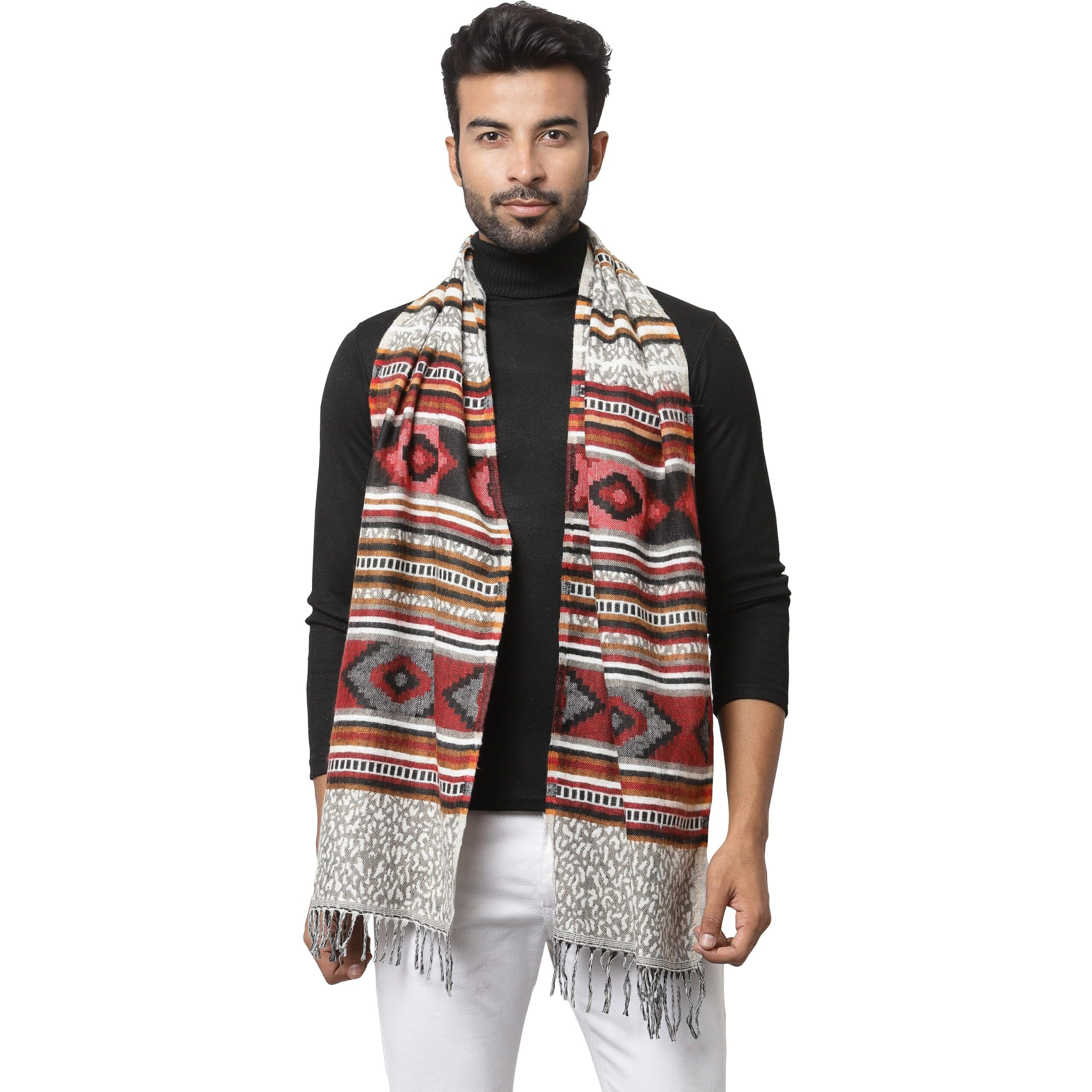 Weavers Villa Acro Wool Men's Muffler (MF-904, Size 34CM X 200CM)