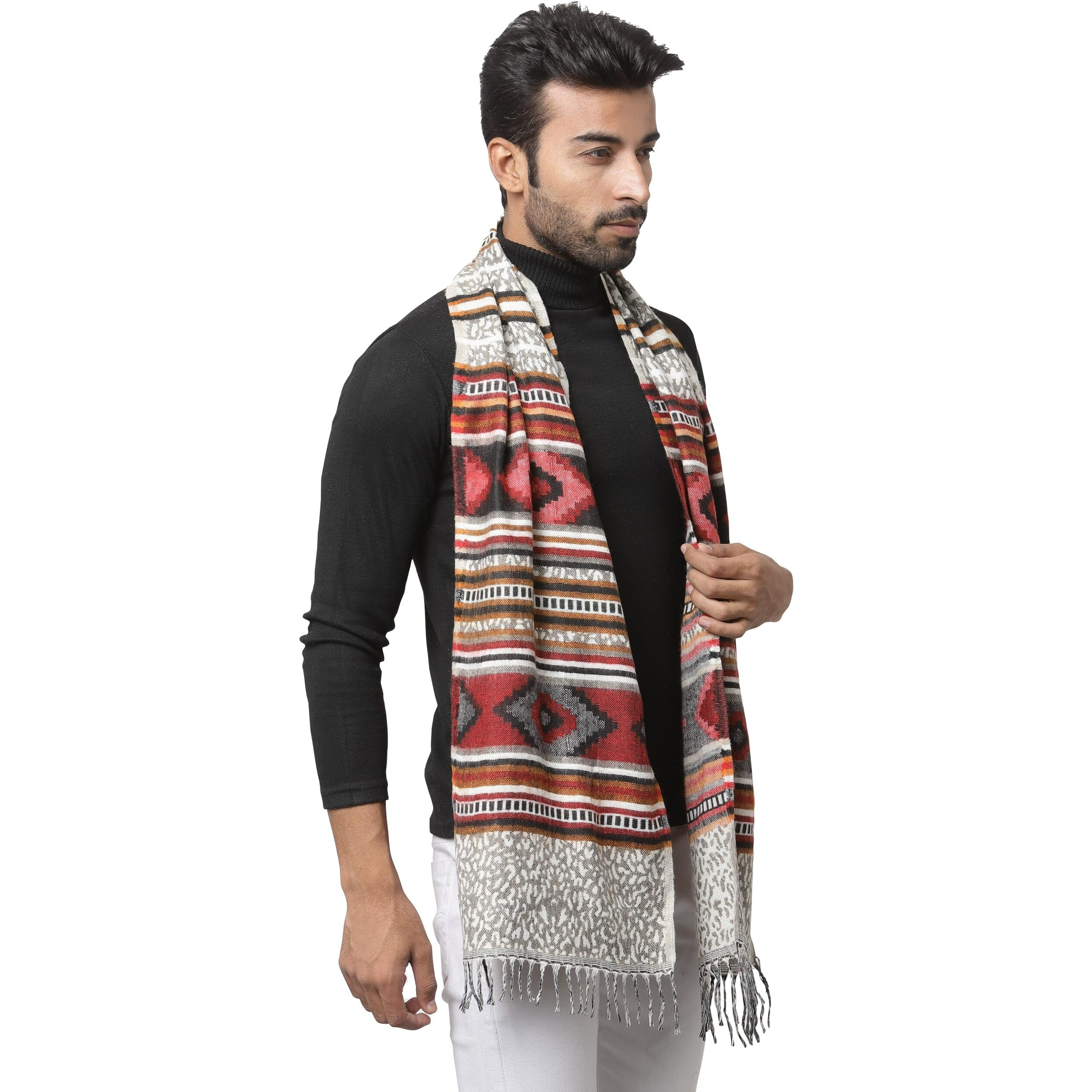 Weavers Villa Acro Wool Men's Muffler (MF-904, Size 34CM X 200CM)