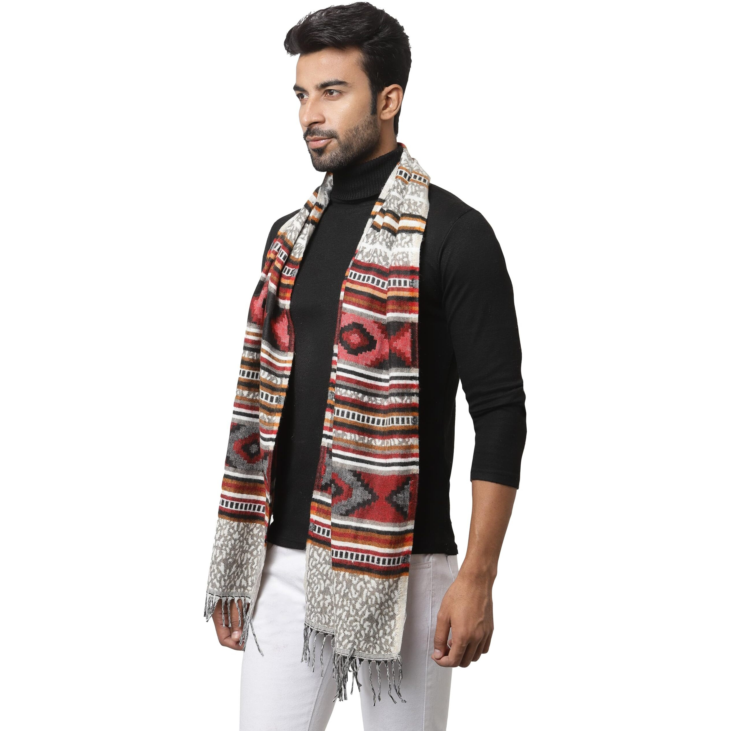 Weavers Villa Acro Wool Men's Muffler (MF-904, Size 34CM X 200CM)