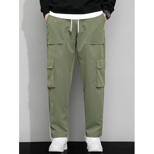 Lymio Men Cargo || Men Cargo Pants || Men Cargo Pants Cotton || Cargos for Men (Cago-22-25) (M, Green)