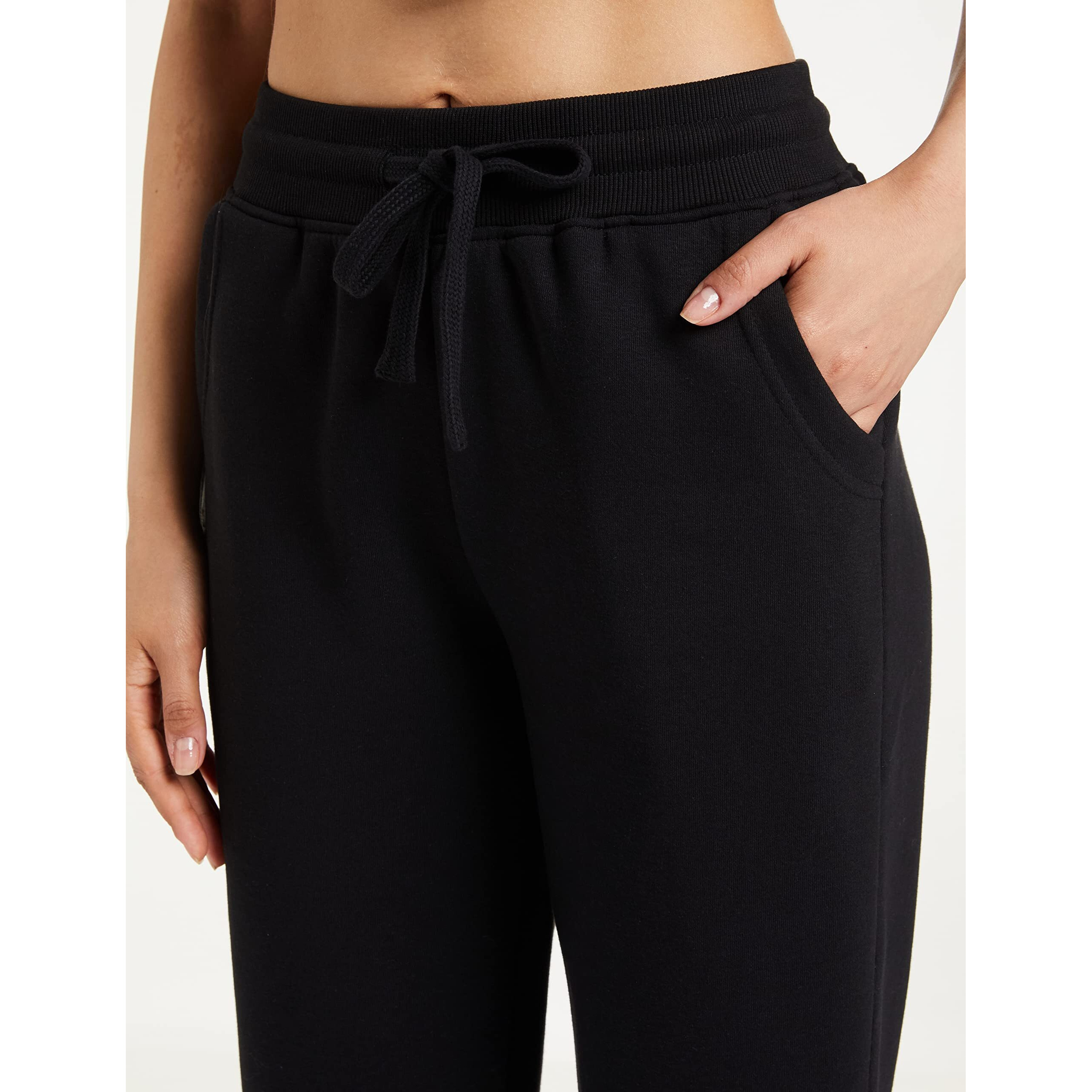 Amazon Brand - Symbol Women's Regular Fit Winter Track Pants (SYWHJOG320_Black_S)