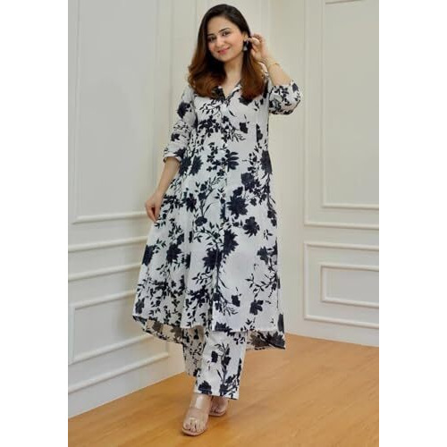 GRECIILOOKS Women Rayon A-Line Regular Fit Co Ord Sets (White, X-Large)