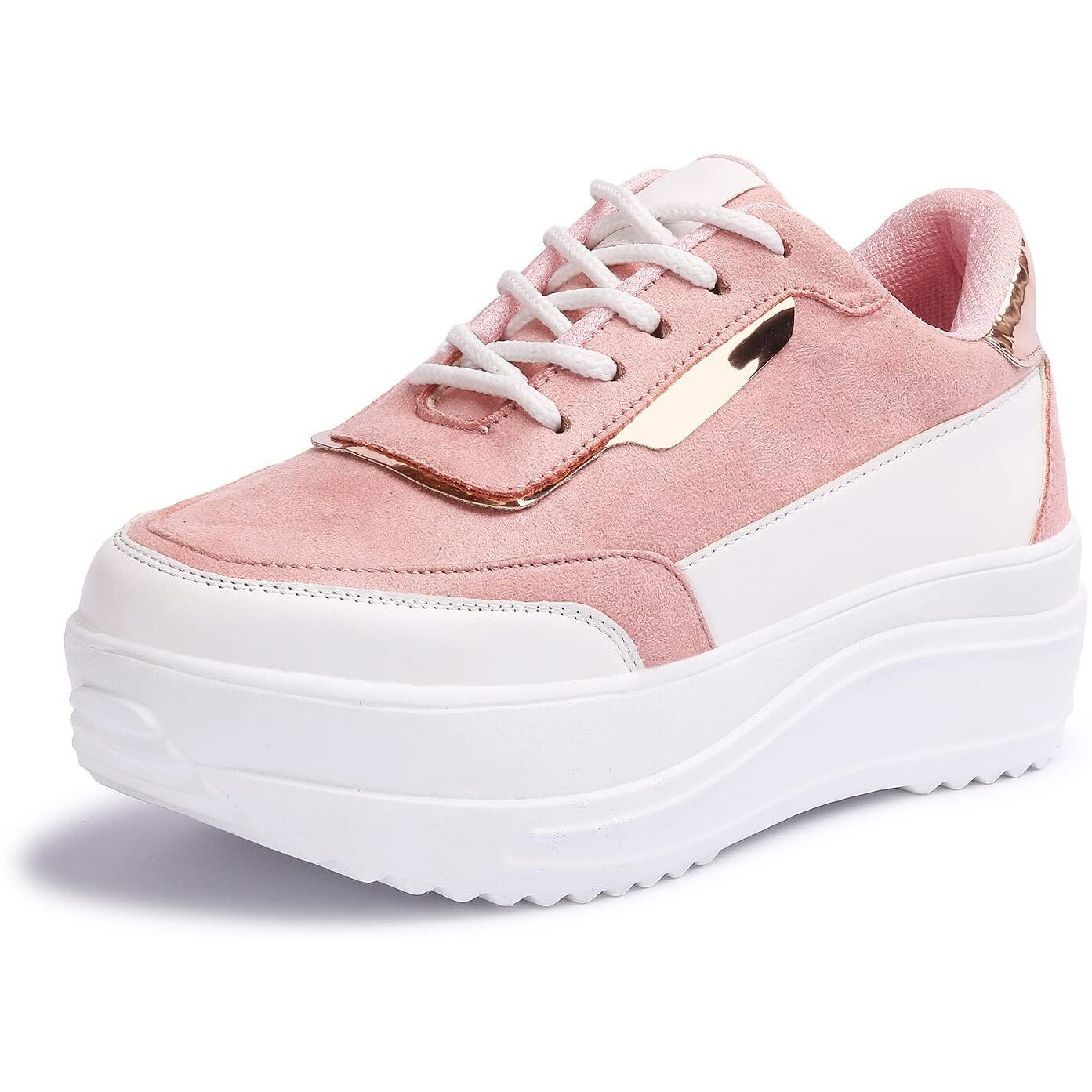 Vendoz Women White Pink White Sneakers - 38 EU