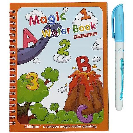 GLUN 3 Different Water Magic Book, Pack of 3 Unicorn, Aquatic Animals and Dinosaur Theme Water Magic Book