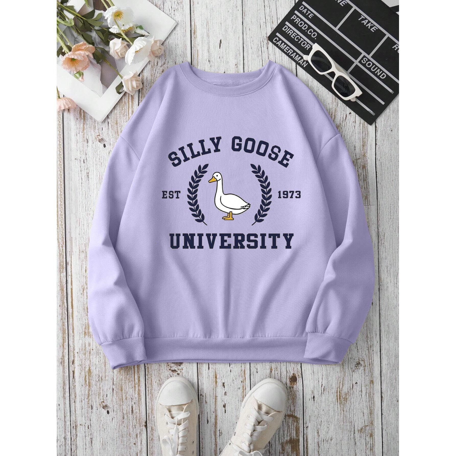 TAGAS Women's Fleece Hooded Neck Regular Fit Sweatshirt (WSS-2-DUCK-LAVENDER- Lavender_XL)
