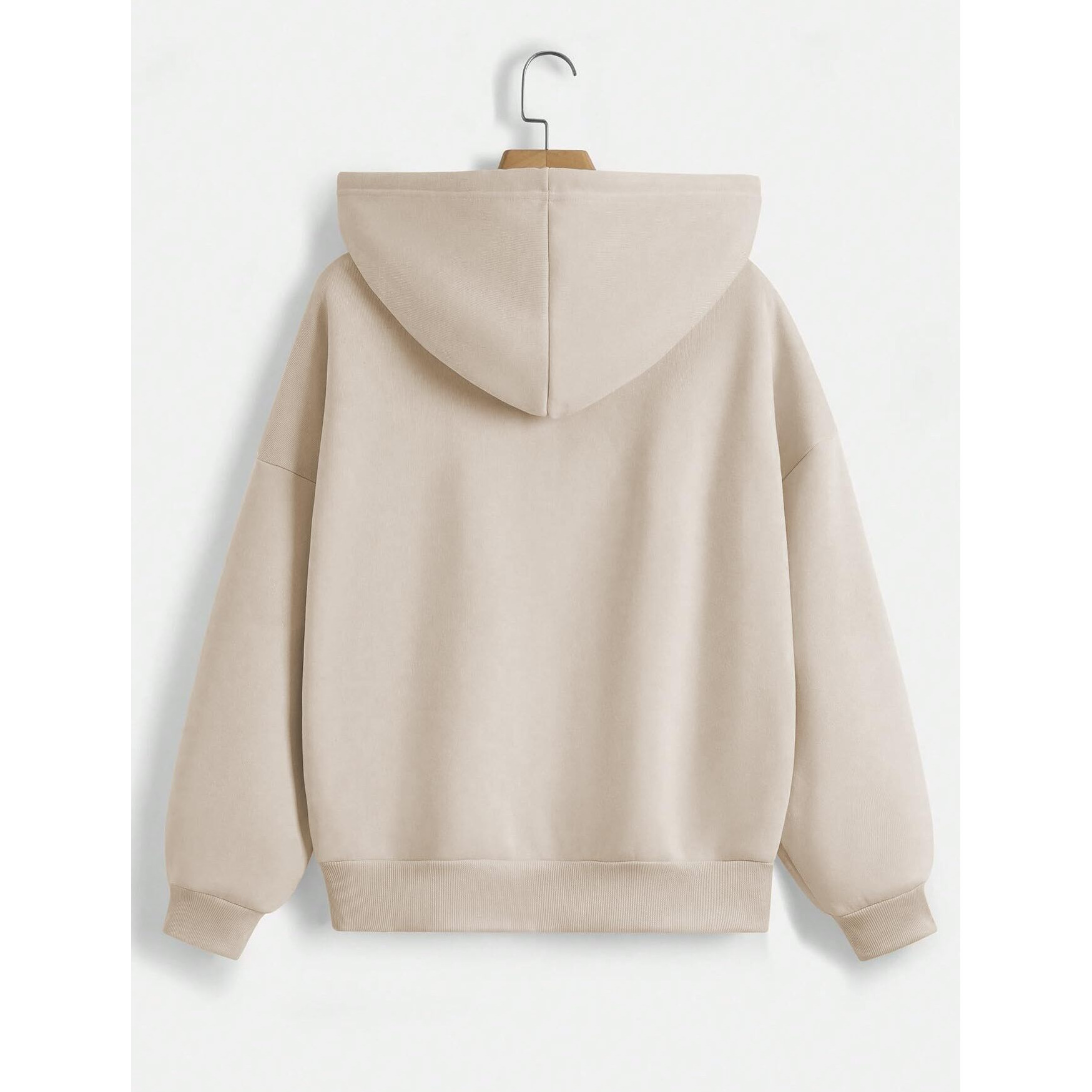 TAGAS Women's Cotton Blend Seasonal Basic Hooded Regular Fit Sweatshirt (Beige, Small)