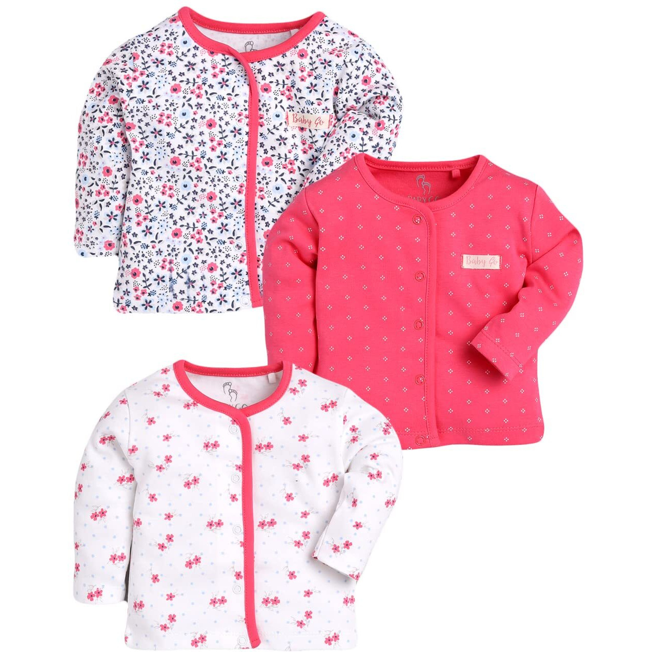 BABY GO Baby-Girl's Solid Regular Fit T-Shirt (Gobs20-2514-0/3M- Fushia - Pink