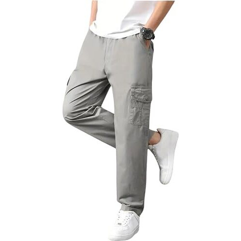 Lymio Men Cargo || Men Cargo Pants || Men Cargo Pants Cotton || Cargos for Men (Cargo-26-29) (2XL, Grey)
