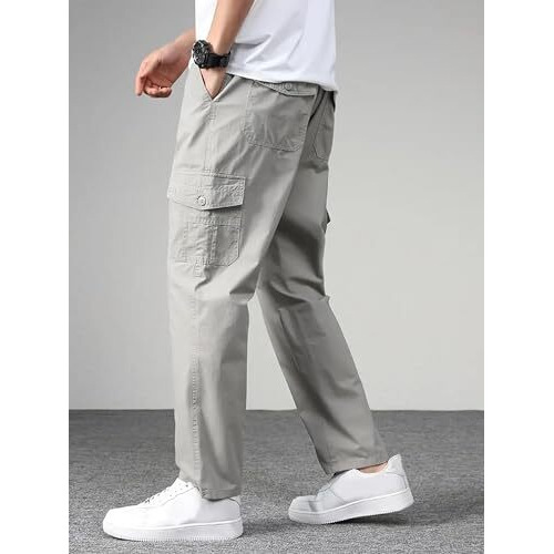 Lymio Men Cargo || Men Cargo Pants || Men Cargo Pants Cotton || Cargos for Men (Cargo-26-29) (2XL, Grey)