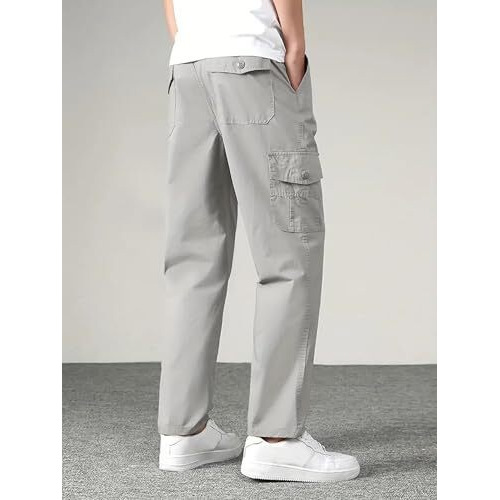 Lymio Men Cargo || Men Cargo Pants || Men Cargo Pants Cotton || Cargos for Men (Cargo-26-29) (2XL, Grey)