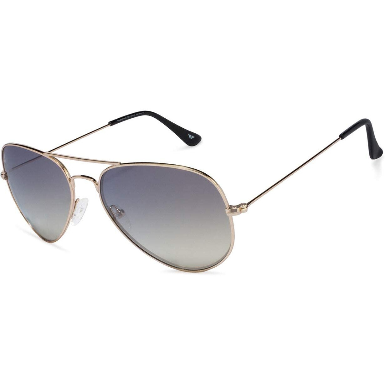 VINCENT CHASE EYEWEAR By Lenskart | Full Rim Aviator Branded Latest and Stylish Sunglasses | 100% UV Protected | Men & Women | Medium | VC 5158 (Color-Frame Golden/Lens Grey)-Pack of 1