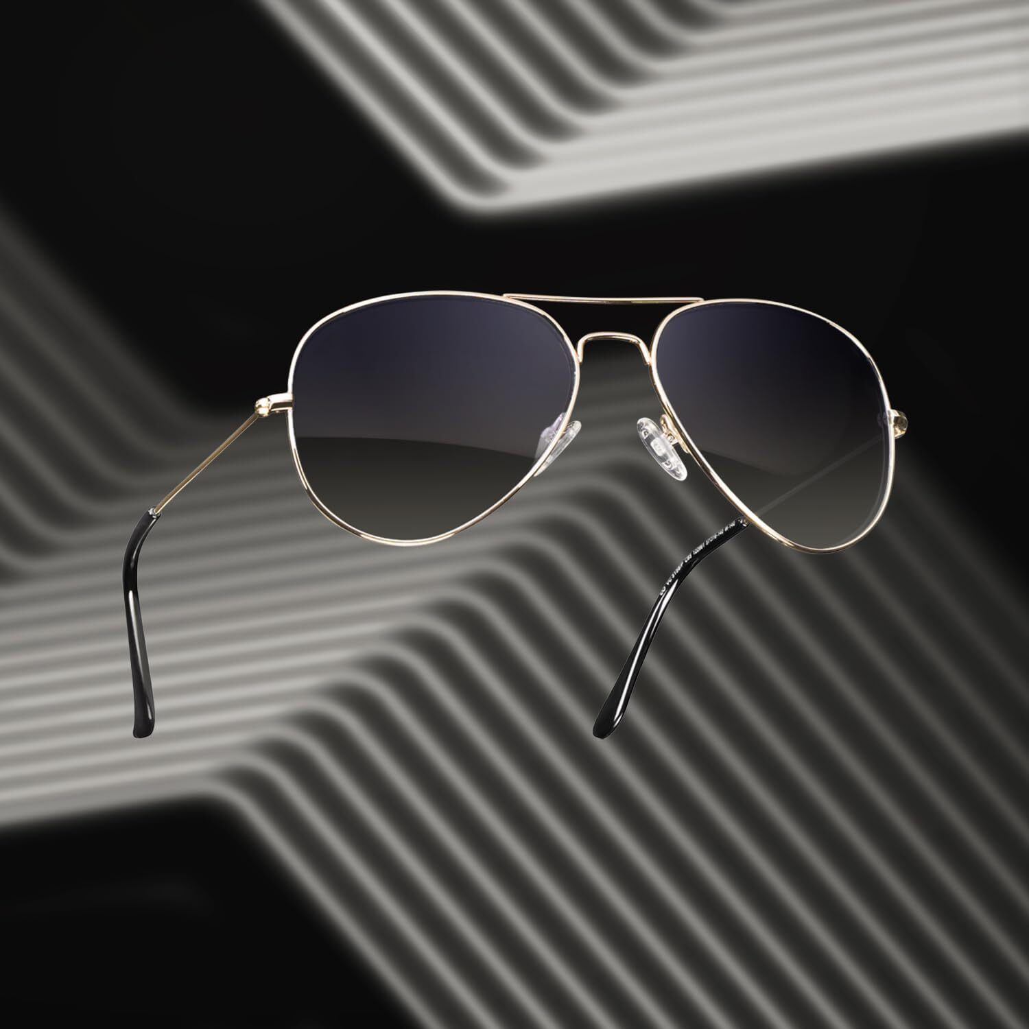 VINCENT CHASE EYEWEAR By Lenskart | Full Rim Aviator Branded Latest and Stylish Sunglasses | 100% UV Protected | Men & Women | Medium | VC 5158 (Color-Frame Golden/Lens Grey)-Pack of 1