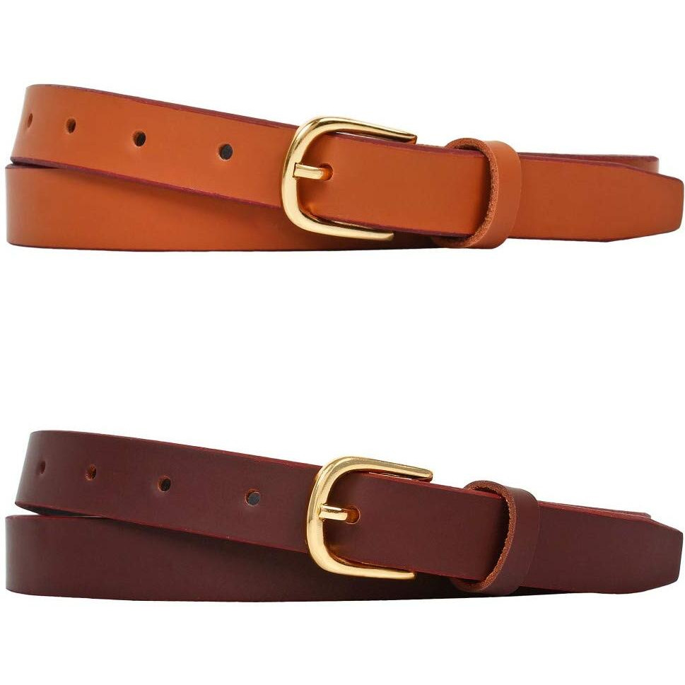 SIDEWOK Combo of Plain Casual Sleek Belts For Women/Girls (Brown & Tan)(SDWK-GLBL-07-08)