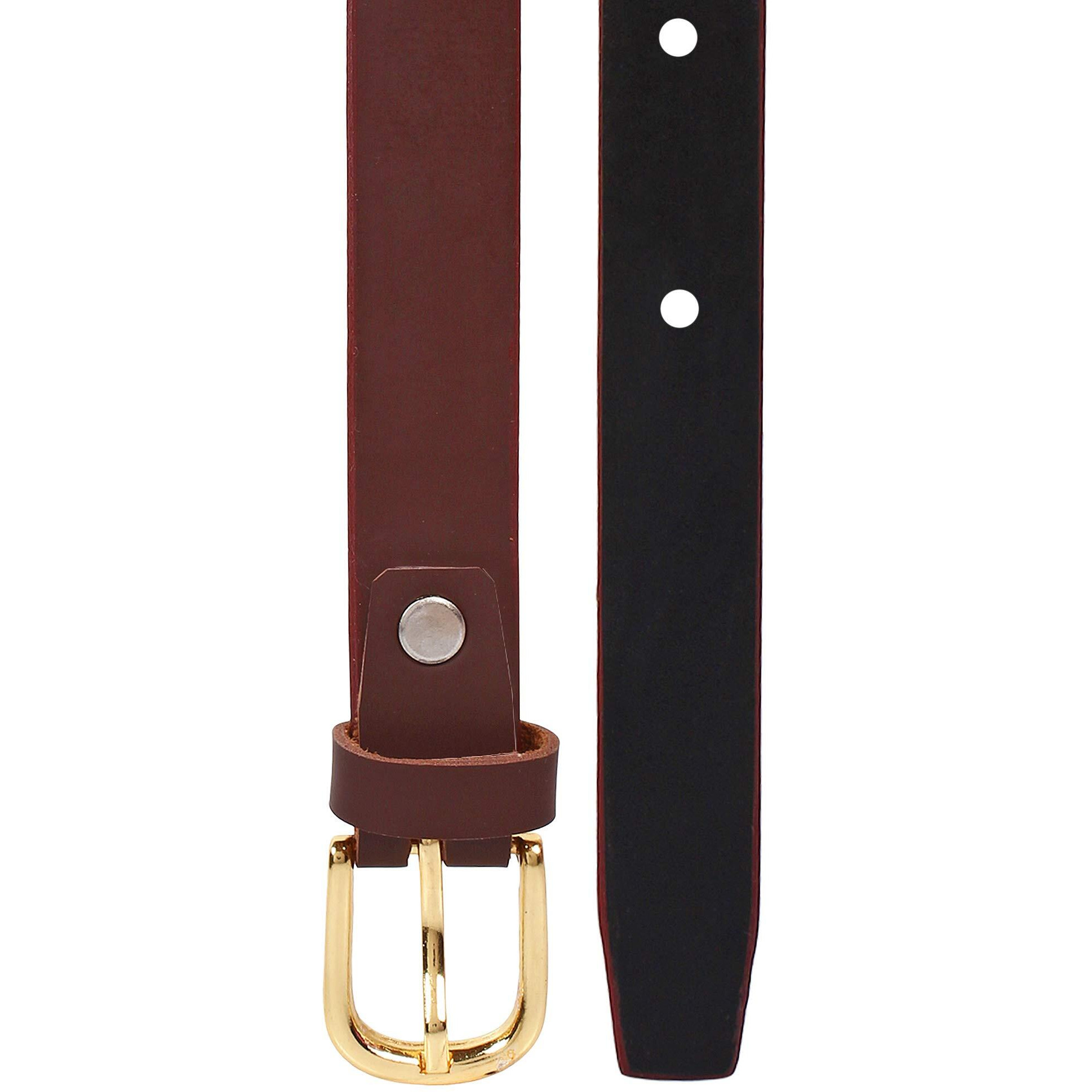 SIDEWOK Combo of Plain Casual Sleek Belts For Women/Girls (Brown & Tan)(SDWK-GLBL-07-08)