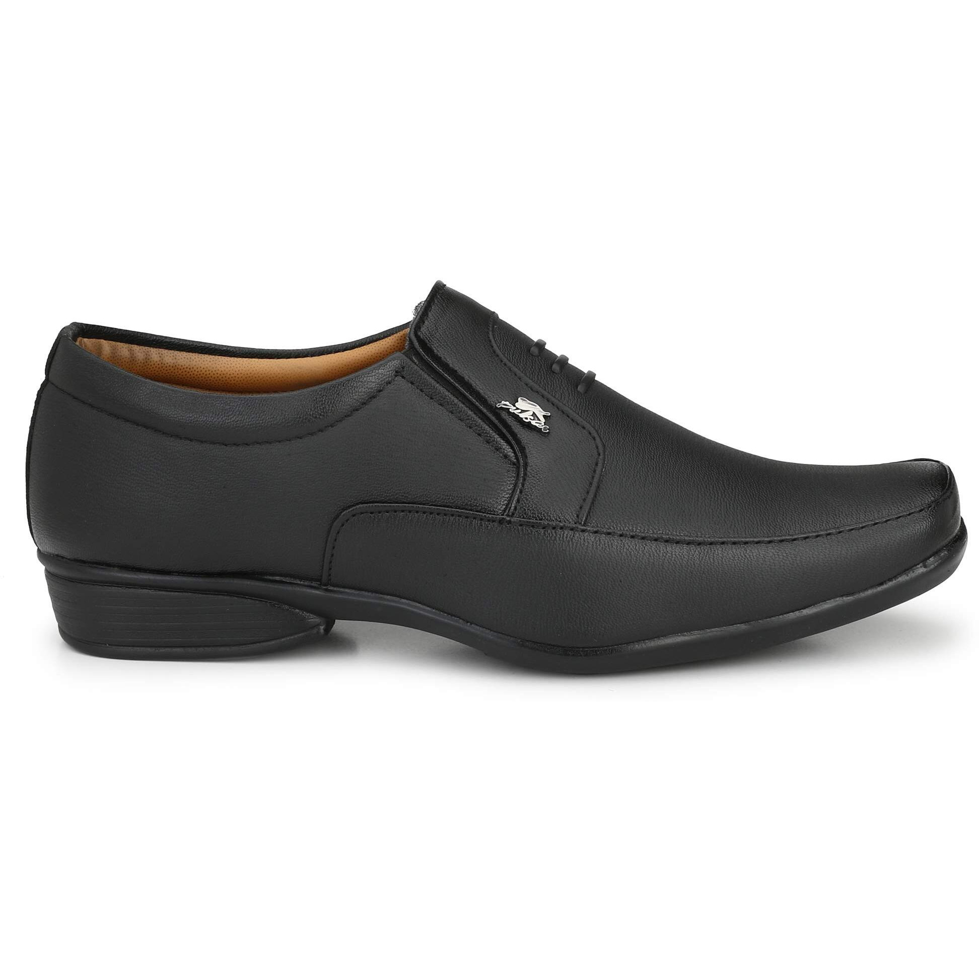 Stylelure Men's Synthetic Leather Black Formal Shoes for Men-10